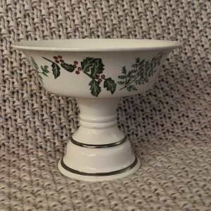 Festive Vintage Bath & Body Works Pedestal Candle Holder / Candy Dish / Compote